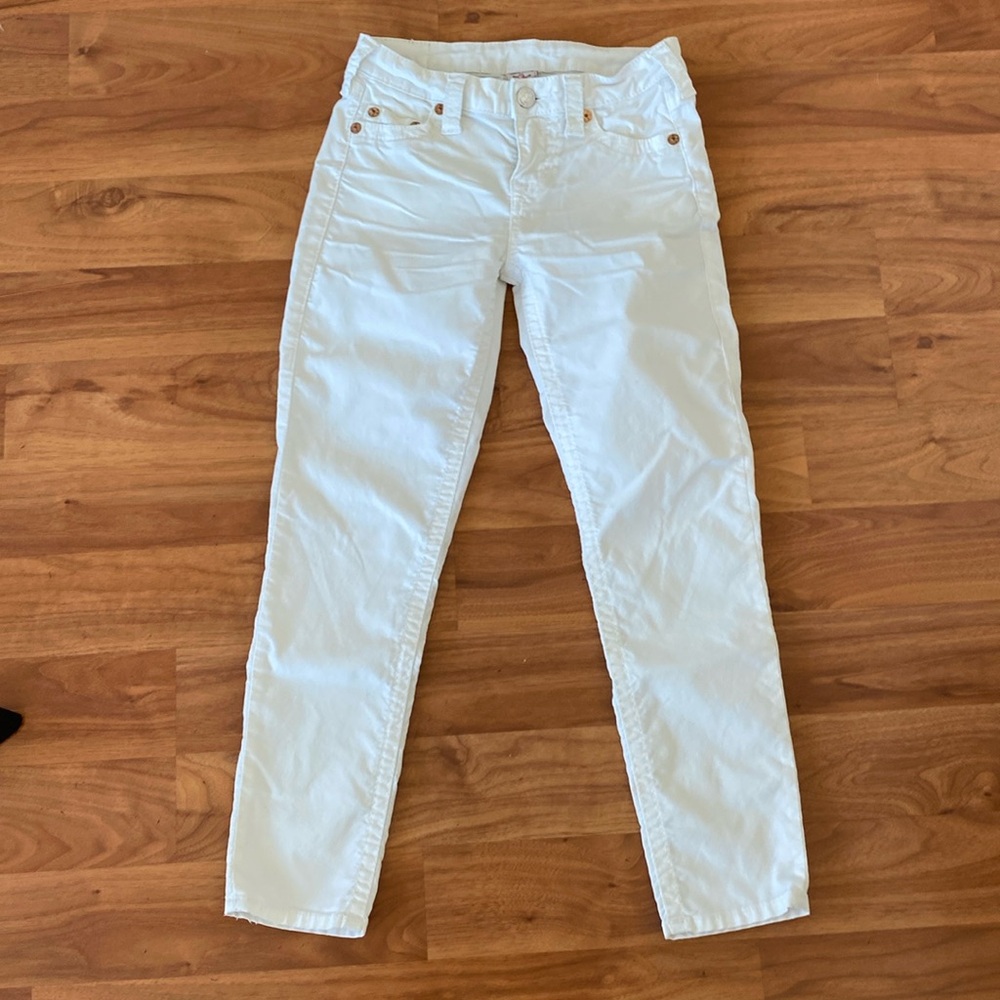 ❤️ Rare True Religion White Corduroy Ankle Jeans Size 26